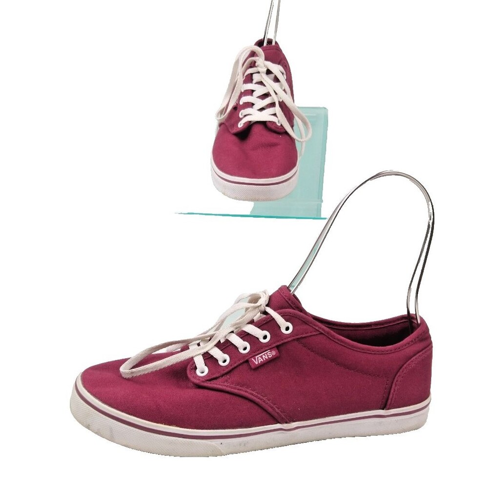 Vans Off The Wall Burgundy Casual Canvas Shoes Sneakers 721356 Womens Size 7